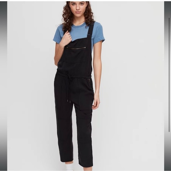 Wilfred Denim - Aritzia Wilfred Free Women’s Sz S Valletta Black Cropped Lyocell Twill Overalls